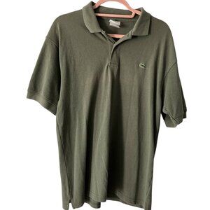 Lacoste Olive Green Polo Shirt Designed in France
